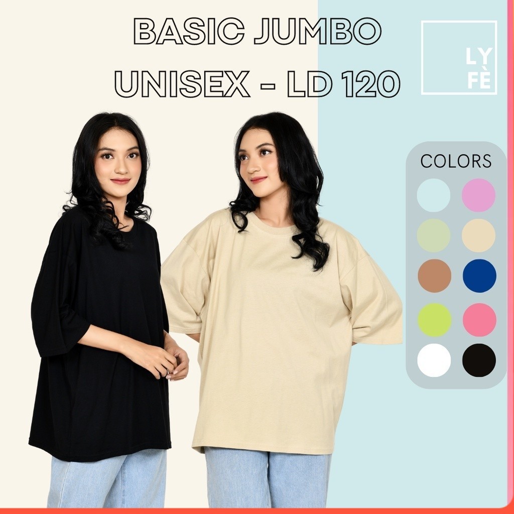 KAOS POLOS JUMBO BASIC XXL LD120 XXXL LYFE
