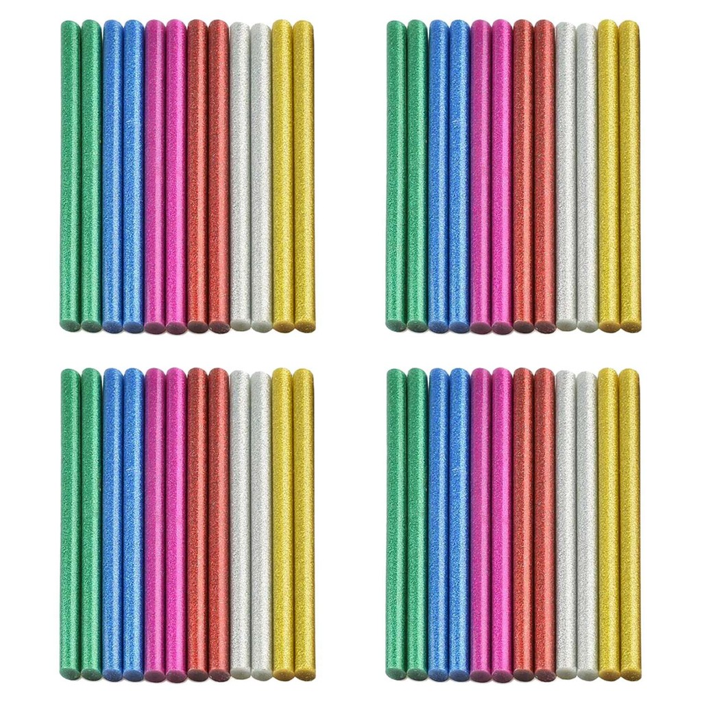 

48 PCS Glitter Hot Glue Stick Hot Glue Sticks Mini Hot Melt Adhesive Glue Stick for DIY Art Craft 7 x 100mm A