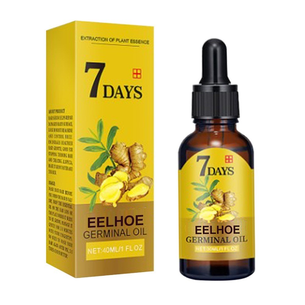 EELHOE 7 Days Ginger Germinal Oil 40ml Ginger Serum Rambut Rontok Serum Penumbuh Rambut Cepat Serum 
