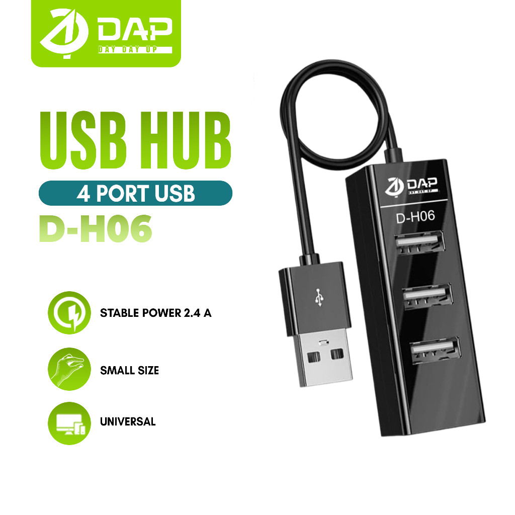 DAP D-H06 USB HUB 4 Port USB 2.4A Smart Charging - Kabel 100cm