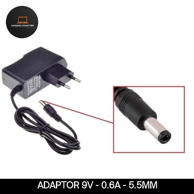 Adaptor 9V 0.6A / 9 Volt 600mA 5.5mm Router STB HTB Switch Hub TpLink