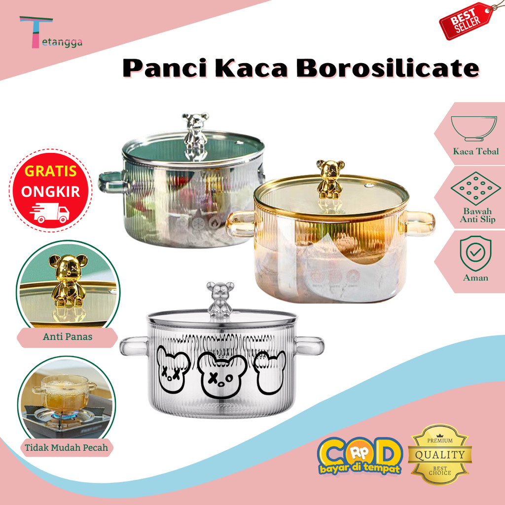 Panci Masak Tahan Panas / Panci Transparan / Panci Kaca Borosilicate  VS-339