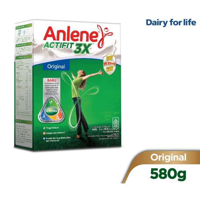 

Anlene Actifit 3X Original 580 gr - Susu Bubuk Dewasa Tulang & Sendi