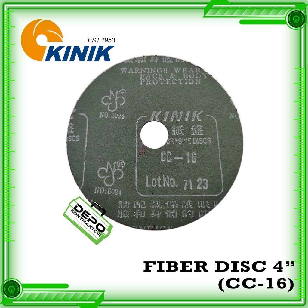 Amplas Bulat 4" Kinik Fiber Fibre Disc Grit CC16 CC 16