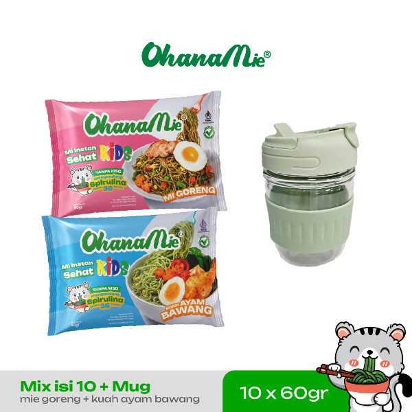 

Ohanamie Mie Sehat Anak Varian Goreng dan Kuah Ayam Bawang Dapat Mug Isi 10 pcs