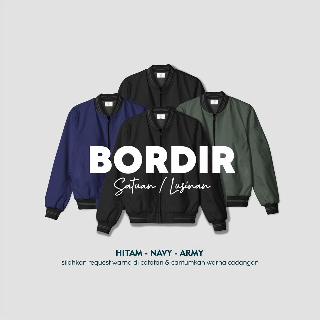 FR54E JACKET BOMBER SATUAN ( BORDIR ) TERLARIS PREMIUM QUALITY - CUSTOM BOMBER SATUAN FREE DESAIN