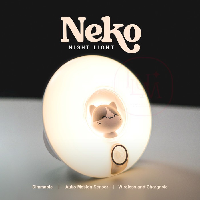 NEKO Night Lamp | Lampu Tidur Kucing 3D dengan Sensor Dimmable