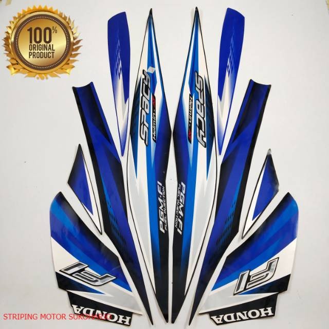 (ORI) striping honda spacy fi 2013 biru  kualitas original