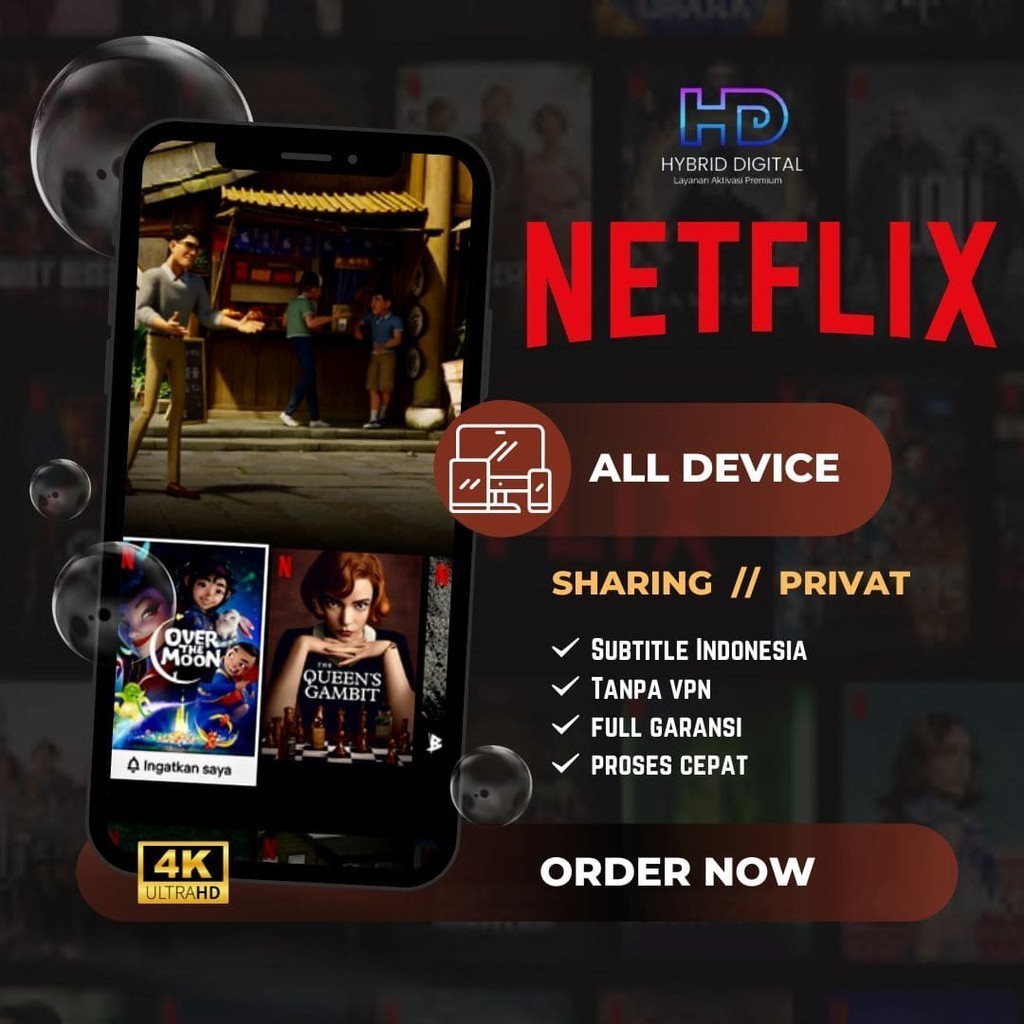Akun Netflx 1 Tahun Murah Premiumme Anti Hold Ios Android Tv Ultra Hd [Bergaransi]