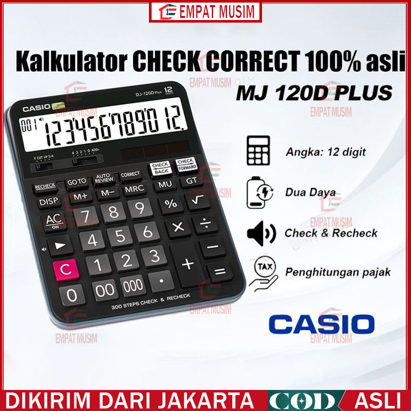 

CASIO Desktop Calculator /Kalkulator kerja Casio ilmiah MJ-120D PLUS/DJ-120D PLUS Kalkulator Casio Scientific Calculator Kalkulator Meja Check Correct 100% asli