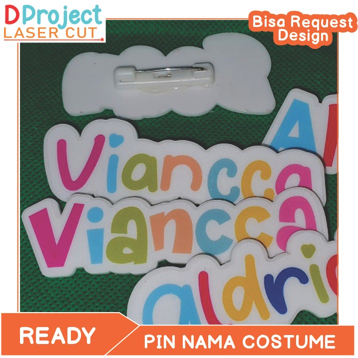 BROS PIN Nama Name Tag Akrilik / Papan Nama Warna Warni / SD TK SMP MI Sekolah Instansi Pin/Bros/Pin