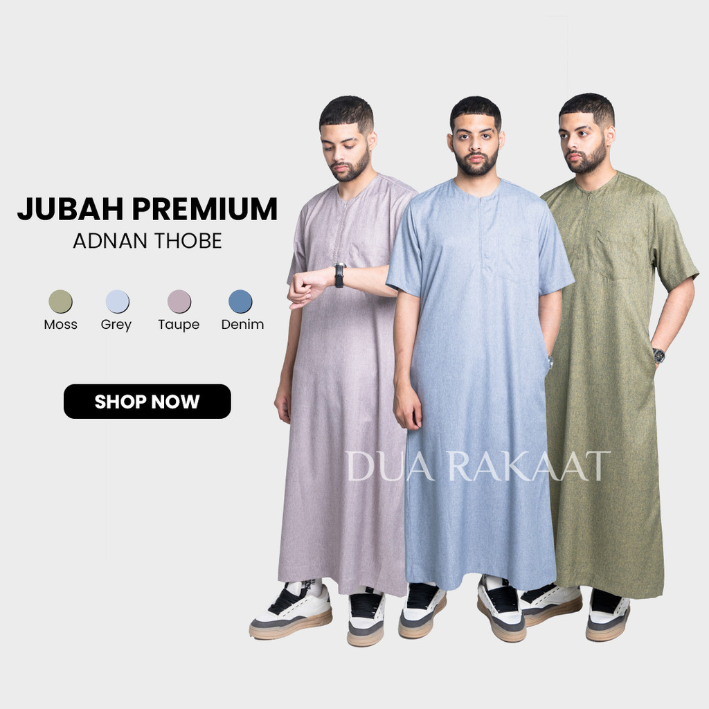 [HOT NEW] ADNAN THOBES Gamis Sultan Jubah Abaya Thobe Pria Muslim Lebaran Viral Bahan Katun Premium 