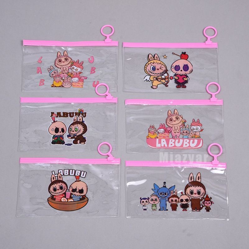POUCH MIKA TRANSPARAN LABUBU POUCH MULTIFUNGSI ZIPPER POUCH LABUBU TRANSPARAN LUCU TERMURAH Mia