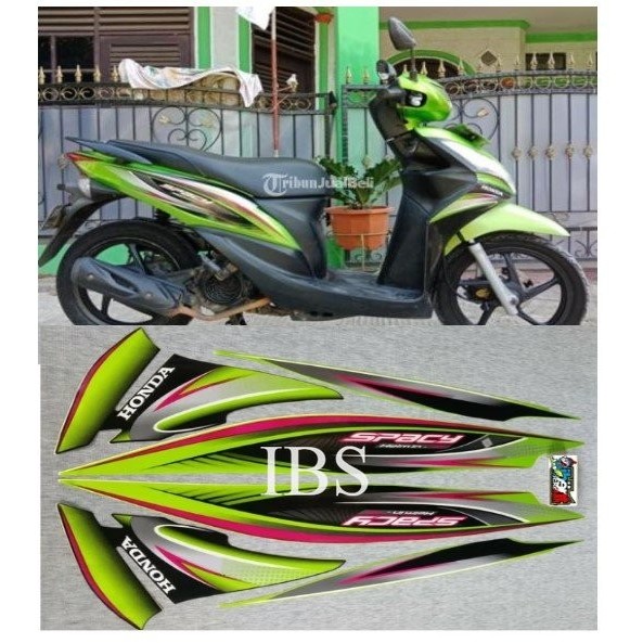 SPACY HIJAU 2011 2012 STRIPING STANDAR HONDA POLET STIKER