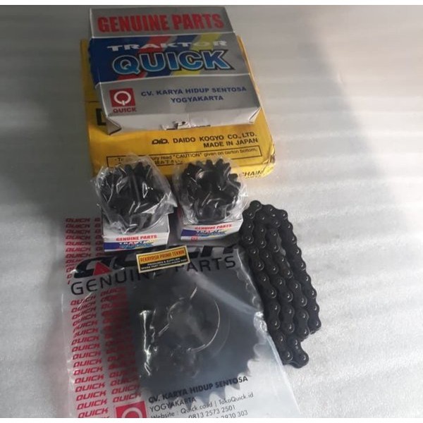 Paket G1000 Rantai Gigi Rantai dan 2 Gigi Belok Traktor QUICK G1000 DAN BOXER Langsung Dikirim