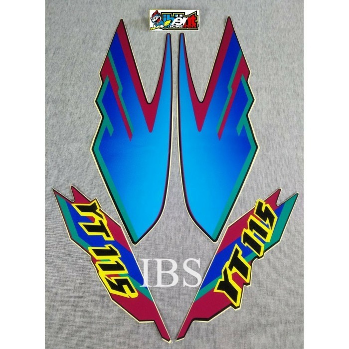 STIKER YT 115 BIRU STRIPING LIS STANDAR ORI YAMAHA YT115 POLET POLET