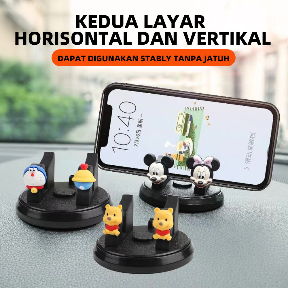 Holder Hp Mobil Baru 360 Derajat Stand Karakter Lucu Mount Dashboard Stand Hp Stand Hp Mobil Stand B