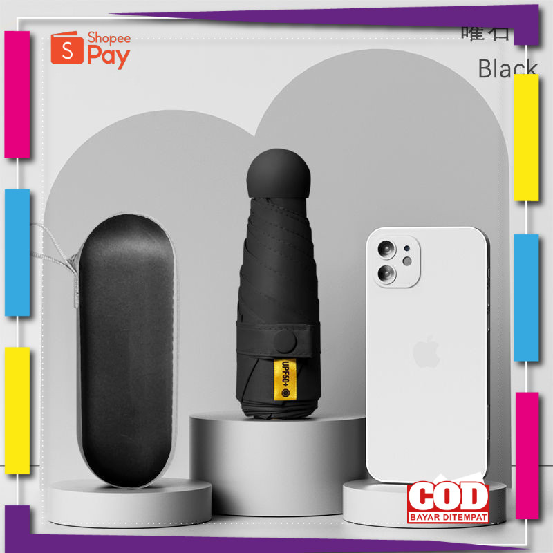 [PREMIUM ORIGINAL] Payung Lipat Mini Premium Dengan Lapisan Anti UV Free Dompet Kapsul