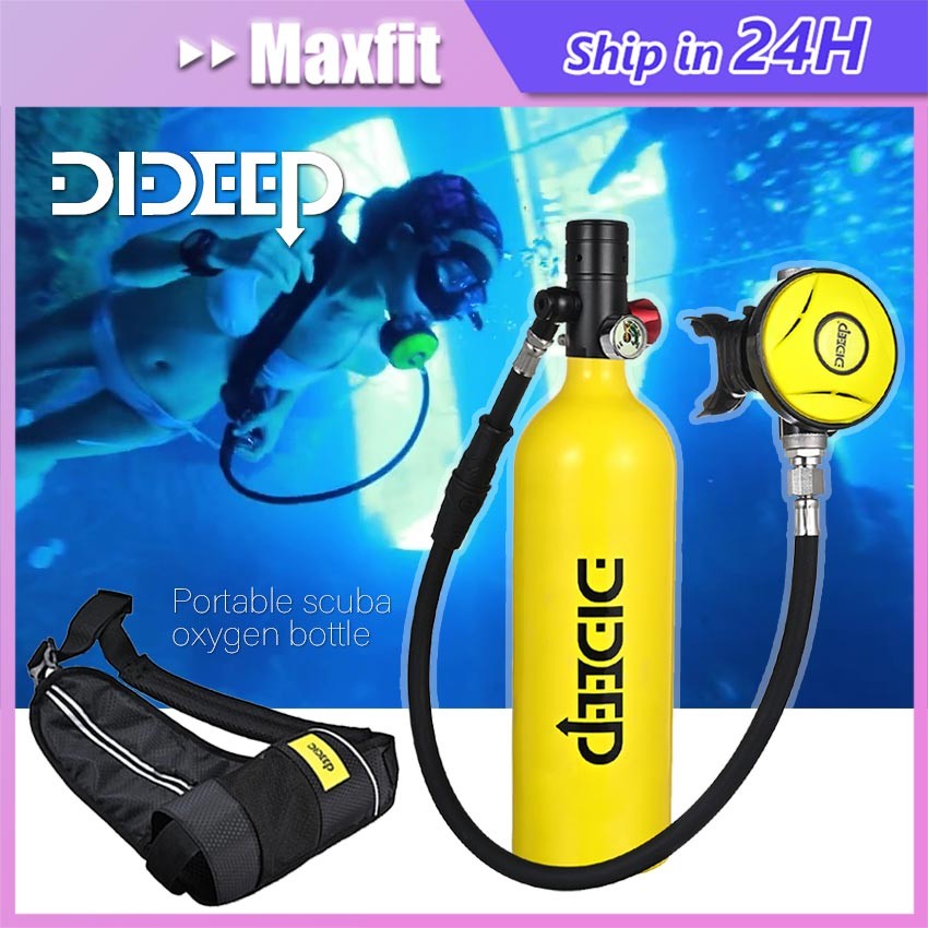 DIDEEP Alat selam diving scuba oksigen 1 liter alat diving lengkap tabung scuba selam snorkling sela