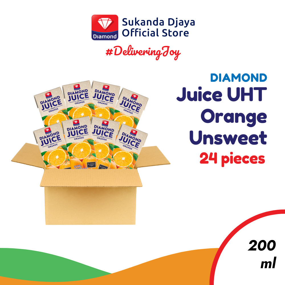 

Diamond Juice UHT Orange Unsweet 200 Ml 1 Karton