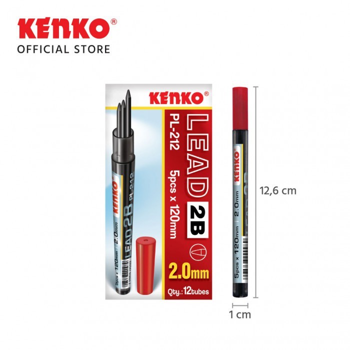 

KENKO PENCIL LEAD PL-212 ( 2.0 MM X 120 MM ) - 1 LUSIN