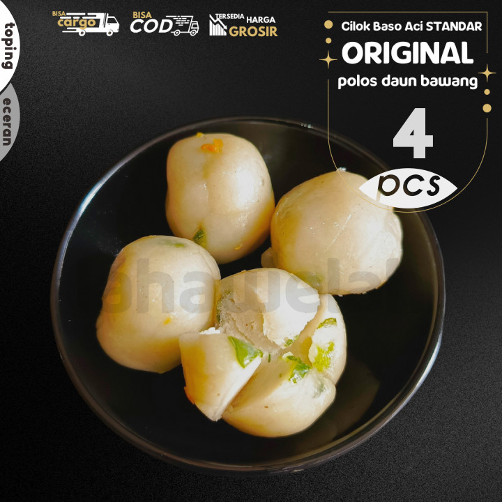

Baso Aci CILOK STANDAR 4pcs PENTOL POLOS dengan campuran DAUN BAWANG segar by Lahawelah
