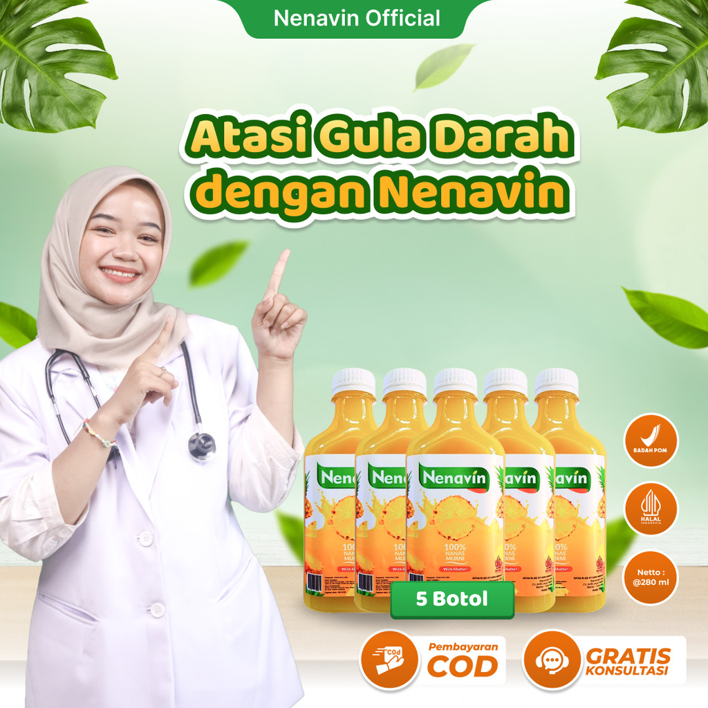 

Nenavin Cuka Nanas 5 Botol Asli Solusi Atasi Gula Darah Tinggi BPOM