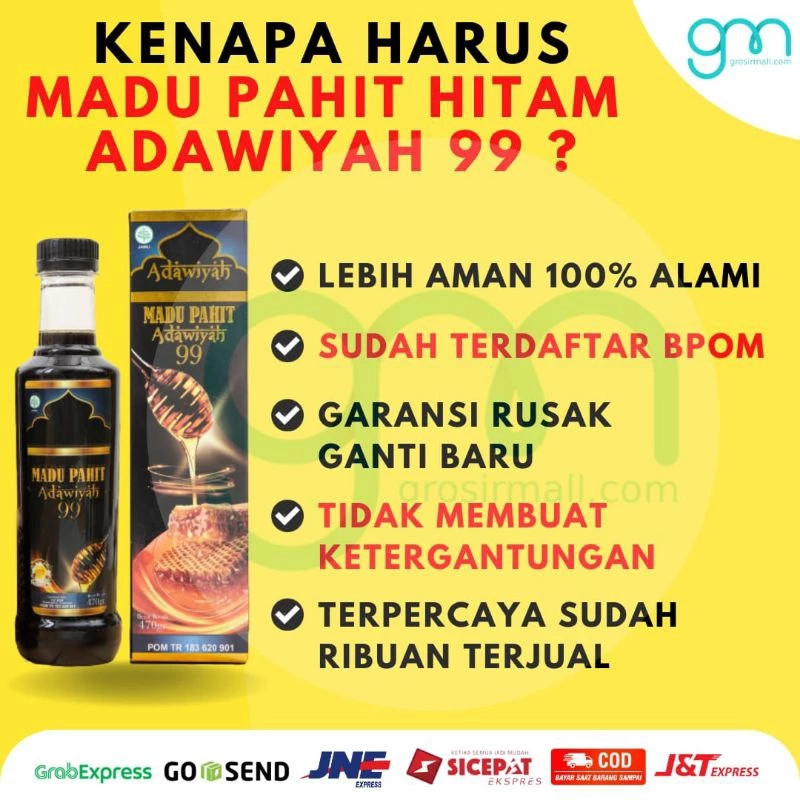 

Madu Hitam Adawiyah 99 Original 470gr Atasi Diabetes | Kolesterol | Asam Urat | Jaga Imun