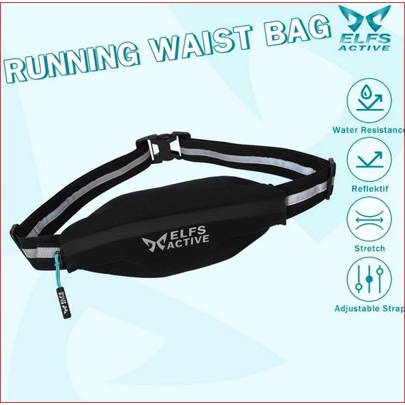 WAIST BAG ELFT Tas Mini Ikat Pinggang Pria Wanita Olahraga Lari / Waistbag Support Belt Olah Raga Ru