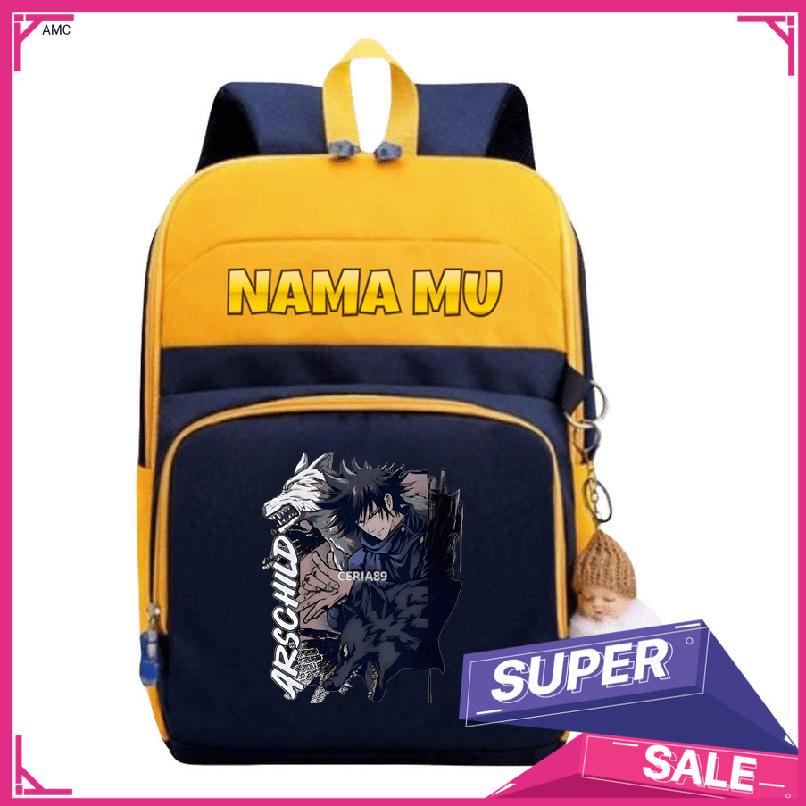 AMC Tas Ransel jujutsu kaisen sekolah anak laki keychain figur komik indonesia jujitsu premium jujub