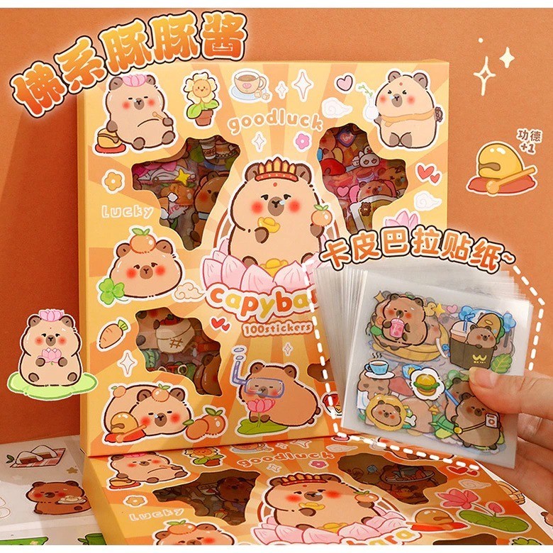 

Stiker 2D Box CAPYBARA / Sticker Lucu Aesthetic KARAKTER CAPPYBARA Untuk Deco DIY Botol Casing HP Gantungan