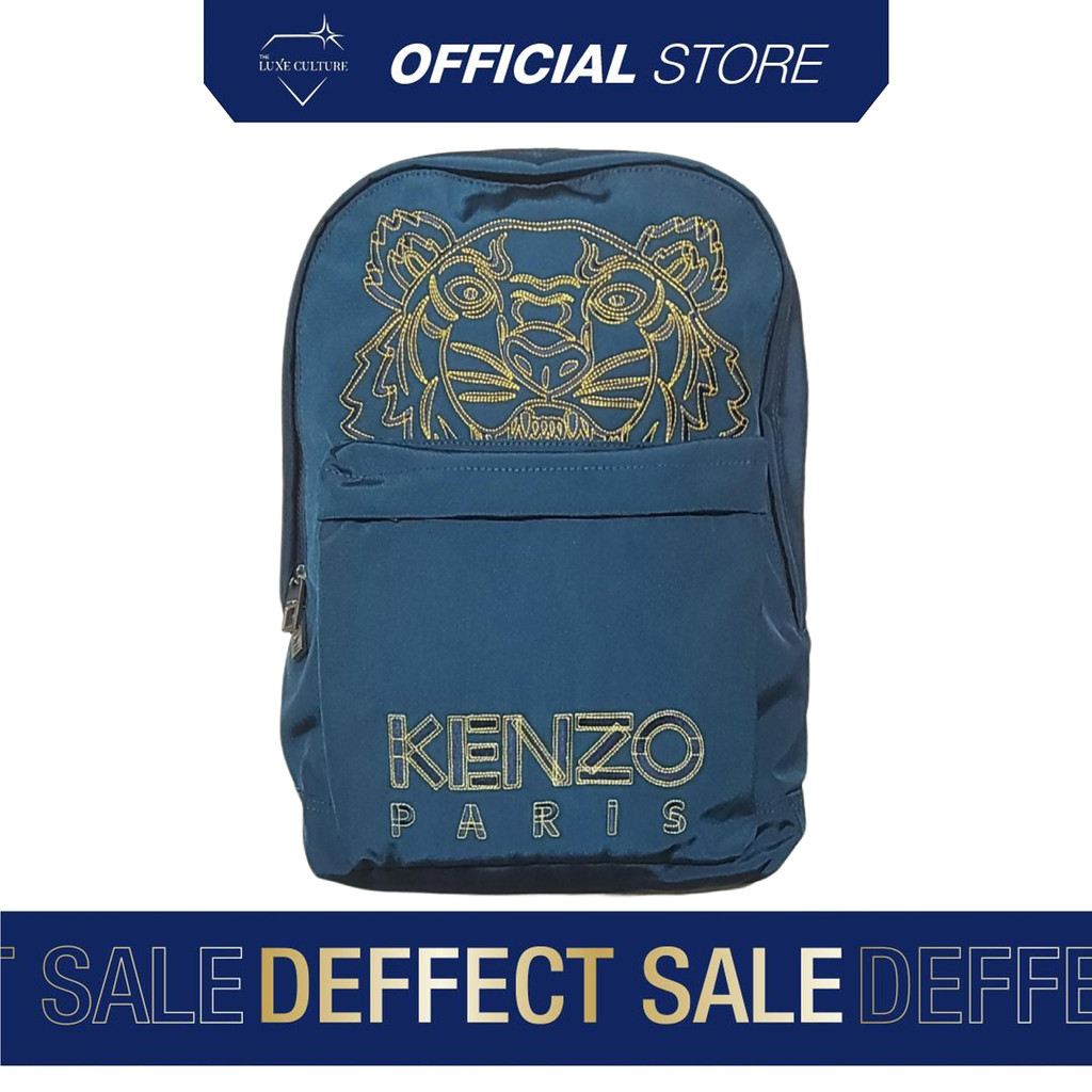 (DEFFECT) Kenzo Tiger Gold Navy Backpack / Tas Branded Original