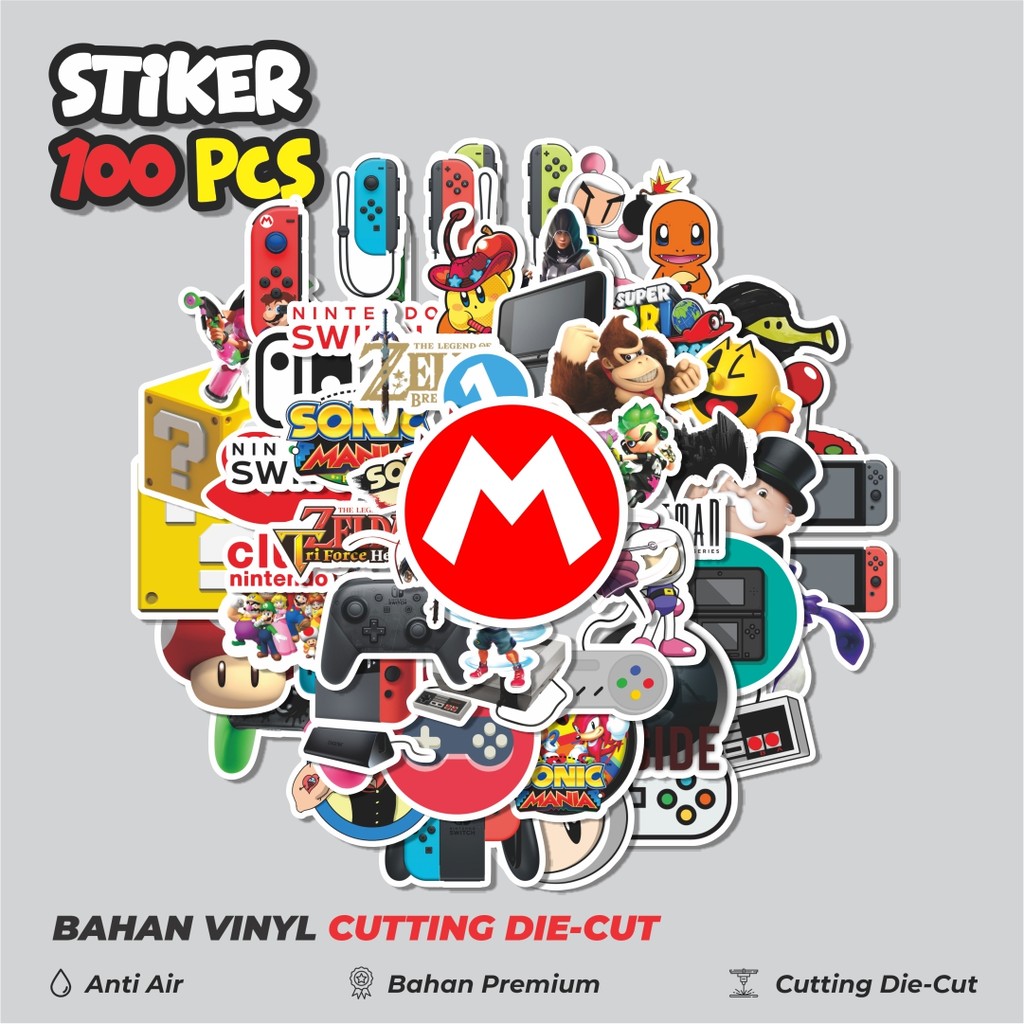 

Terbaru! 50 pcs Stiker Koleksi Game Nintendo Dekorasi Lucu Kreatif untuk Notebook, Skateboard, HP
