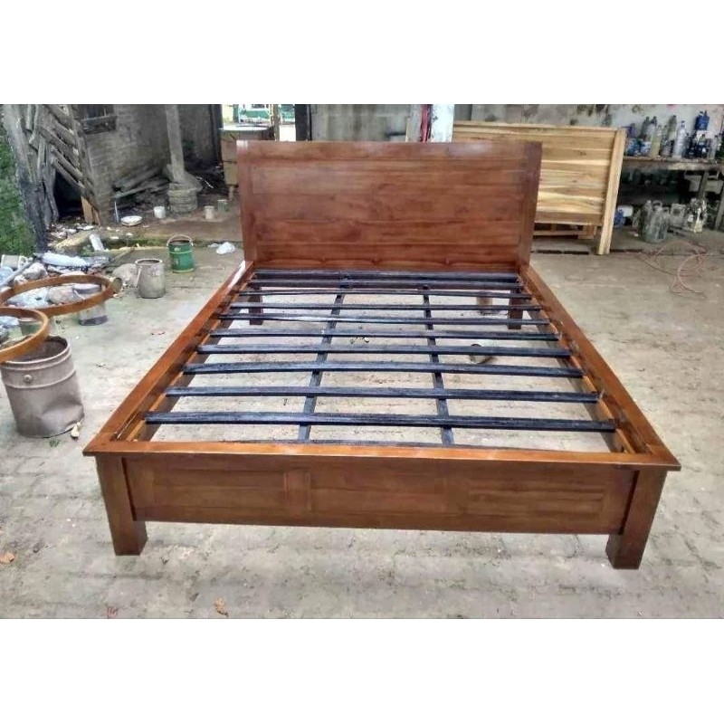 Dipan Minimalis Kayu Jati Tua Belum Finishing