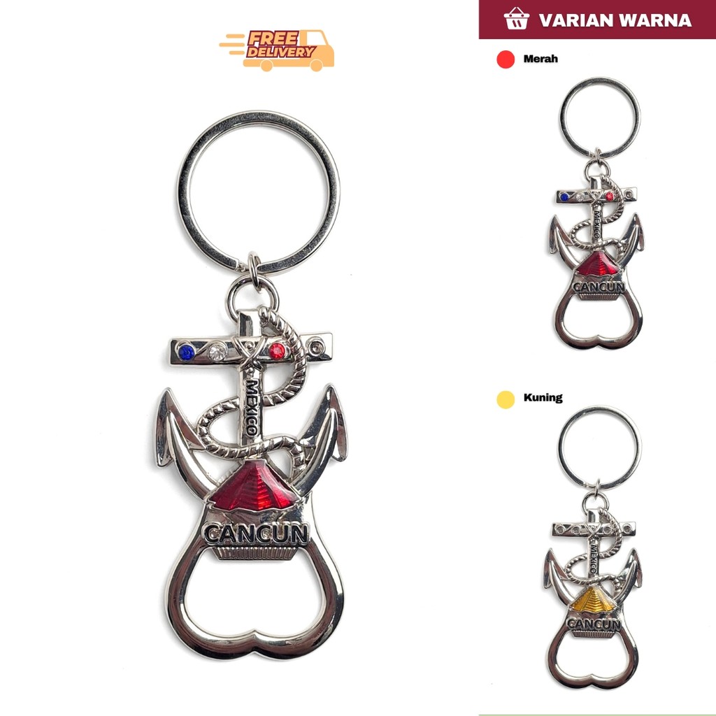 Souvenir Gantungan Kunci Bukaan Botol Jangkar Cancun Mexico oleh-oleh dari Negara Amerika