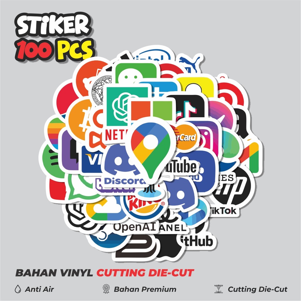

Terbaru! 50 pcs Stiker Logo Aplikasi Klasik Dekorasi Lucu Kreatif untuk Notebook, Skateboard, HP