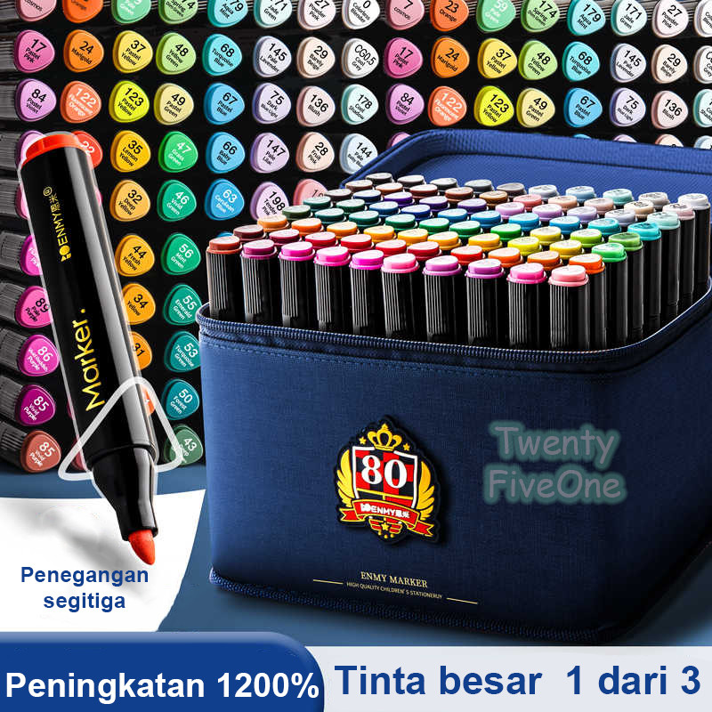 

Ay00! ENMY Spidol Akrilik 80 Warna Tas Kain Akademik Tahan Air Anti Bleed Bisa Ditumpuk
