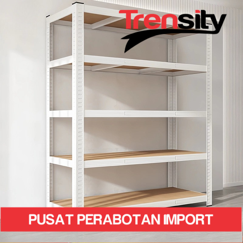 Rak besi siku lubang  Rak Besi 6 Susun Rak Putih Rak dapur Rak Buku Rak gudang *TRENSITY*