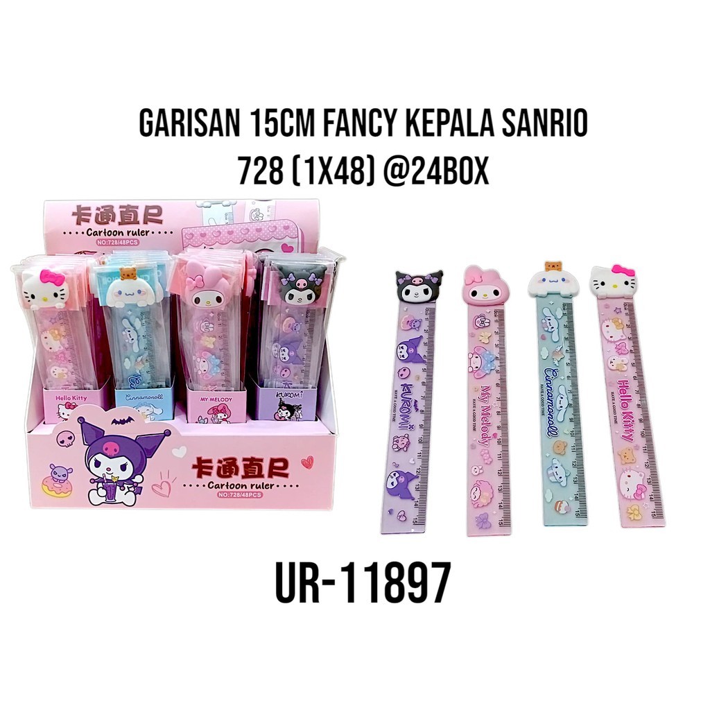 

Garisan 15cm Sanrio kuromi/ Garisan kepala Kuromi sanrio/ Garisan lucu