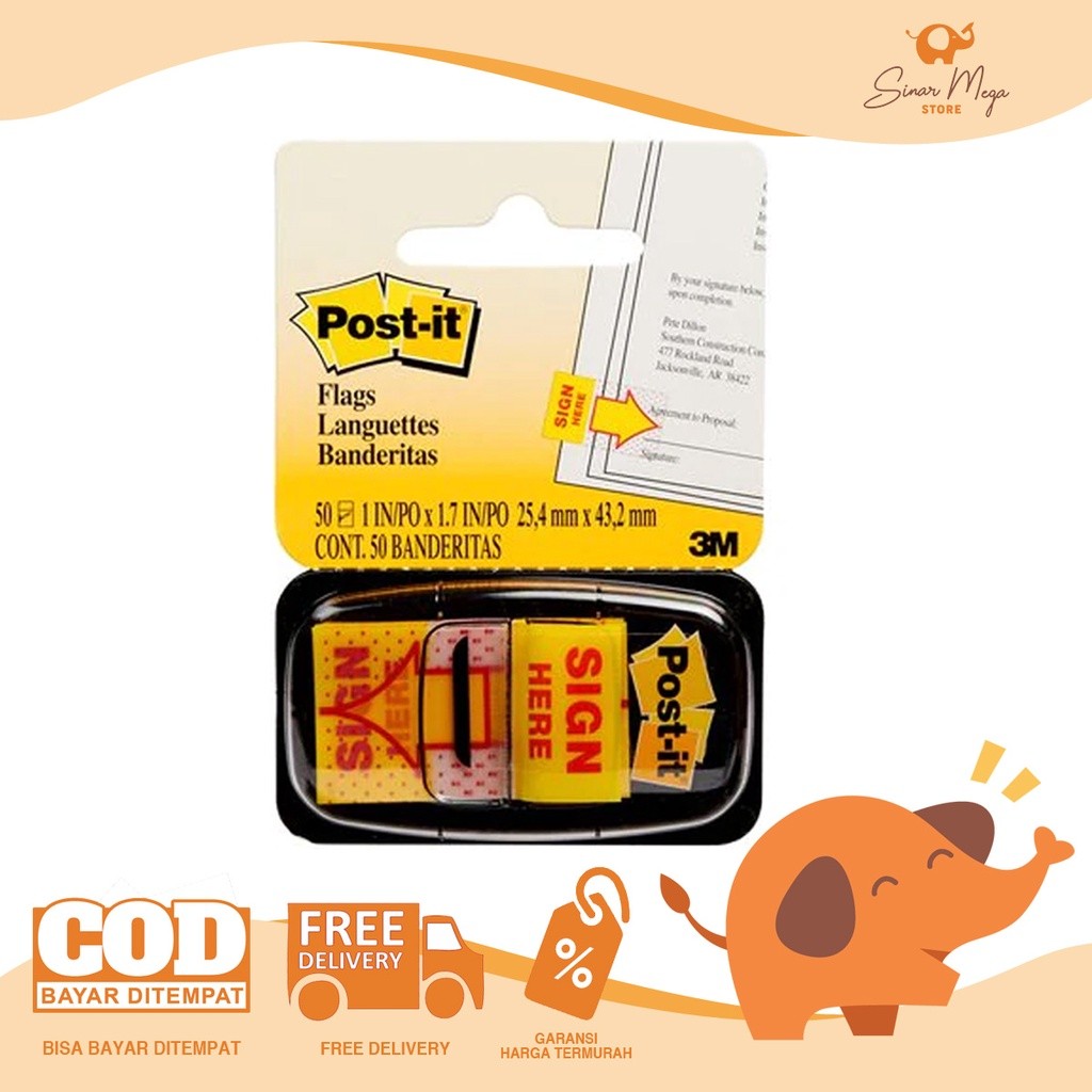 

3M Post It Sign Here 680-9 / Penanda Bentuk Panah