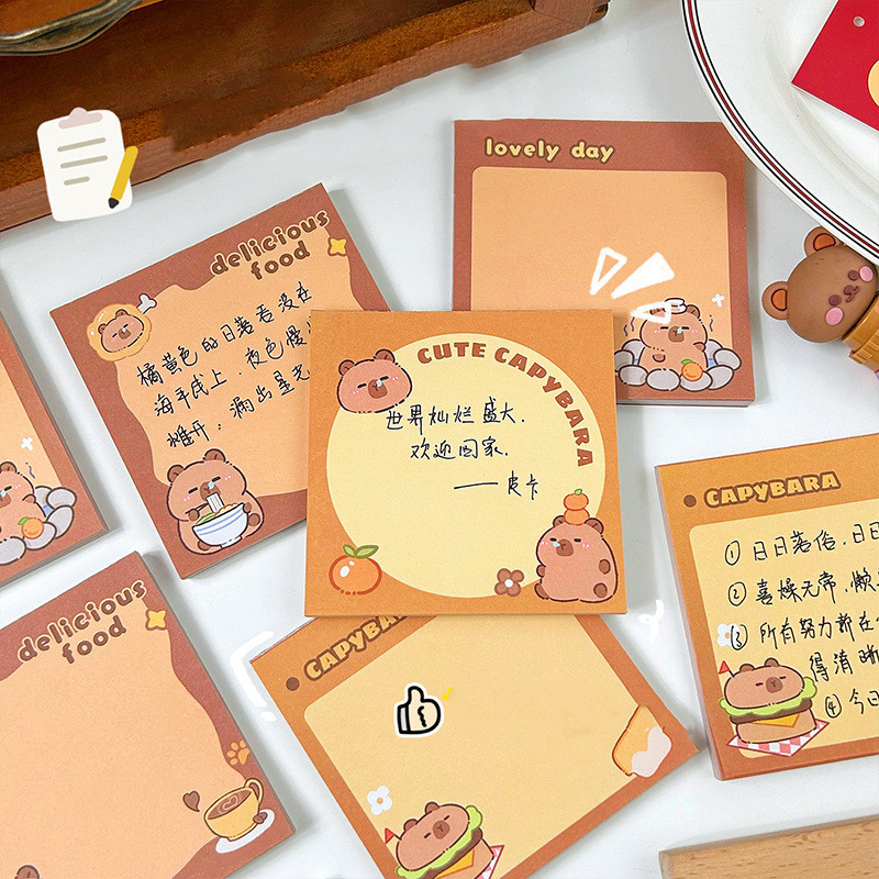 

1 Piece Lytwtw's Cute Capibara Kawaii Notes Notepad Memo Pad Office School Supplies Stationery Sticker