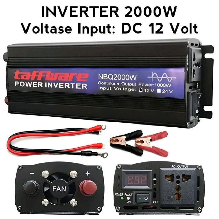 Inverter DC to AC Pure Sine Wave 3000 Watt DC 12V 24V 48V AC 220V PSW - 2000W 12 Volt