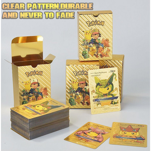 Terlaris 55/10pcs Kartu Pokemon VStar/EX/VMAX/V Go Pikachu Charizard Emas Bahasa Inggris Charizard P