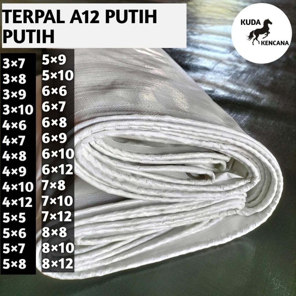 Terpal Tenda Warna Full Putih type A12 Korea Waterproof Anti UV