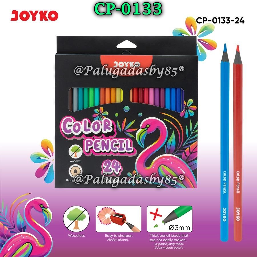 

(1 Set) GROSIR Pensil Warna JOYKO CP-0133-24 24W Panjang / Color Pencil Pensil Warna Joyko CP-0133
