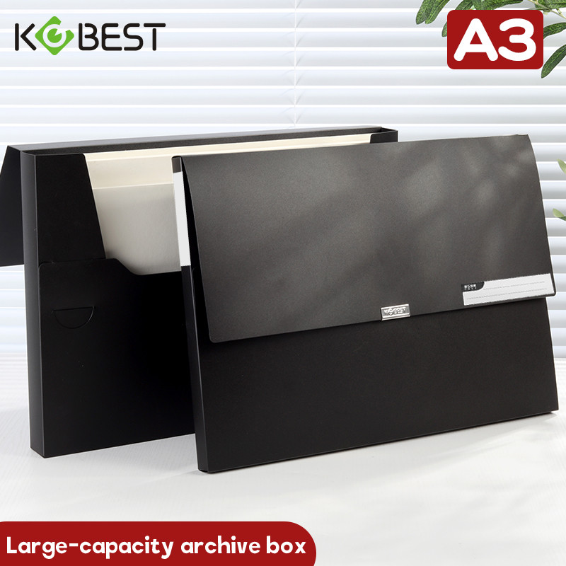 

A3 Document File Box High-grade Type Foldable BuckleThickened Waterproof Large Capacity Plastic Paper Storage
