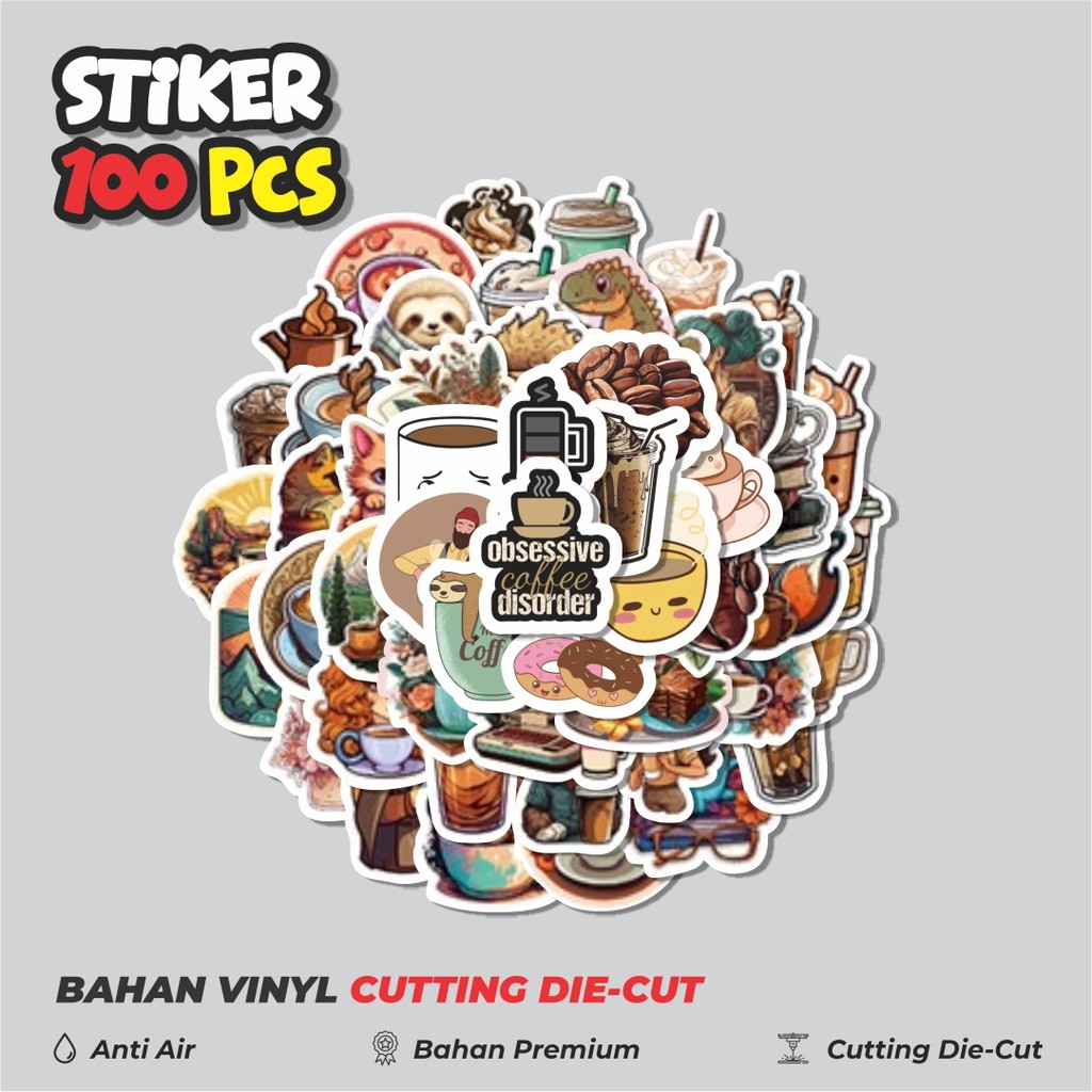 

Terbaru! 50 pcs Stiker Coffe Art [Seni Kopi] Dekorasi Lucu Kreatif untuk Notebook, Skateboard, HP