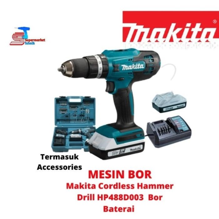 Mesin Bor Beton Baterai Makita18V HP 488D003