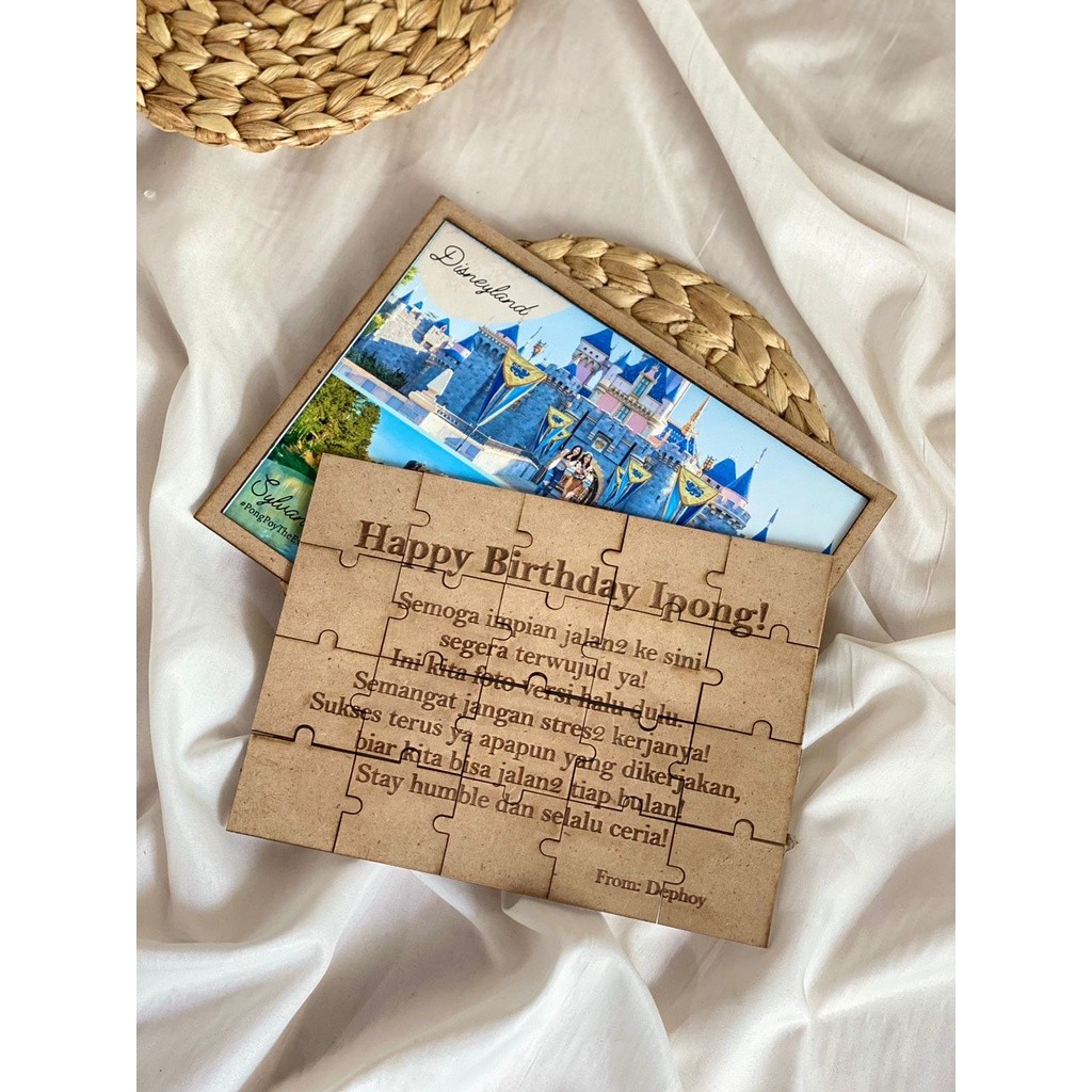 PUZZLE FOTO KAYU 20X15CM CUSTOM DESAIN / HADIAH PUZZLE KAYU / CUSTOM PUZZLE / FOTO PUZZLE