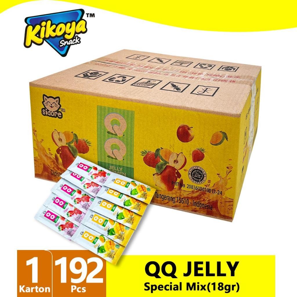 

QQJELLY 1DUS ISI 192pcs SPESIAL MIX 18G TOTAL 8BOX JELLY YOGURT STAWBERRY MANGGA DAN APEL JELI VIRAL PAKET JUALAN KESUKAAN ANAK ANAK Strawberry Puding Food Stroberi Permen